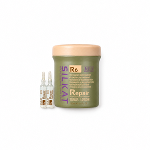 Активна сироватка для волосся з кератиновим комплексом BES Silkat Repair R6 — 120 ml (12 × 10 ml)